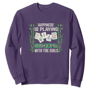 Happiness Is Playing Mahjong With The Girls Sweatshirt TS09 Purple Print Your Wear