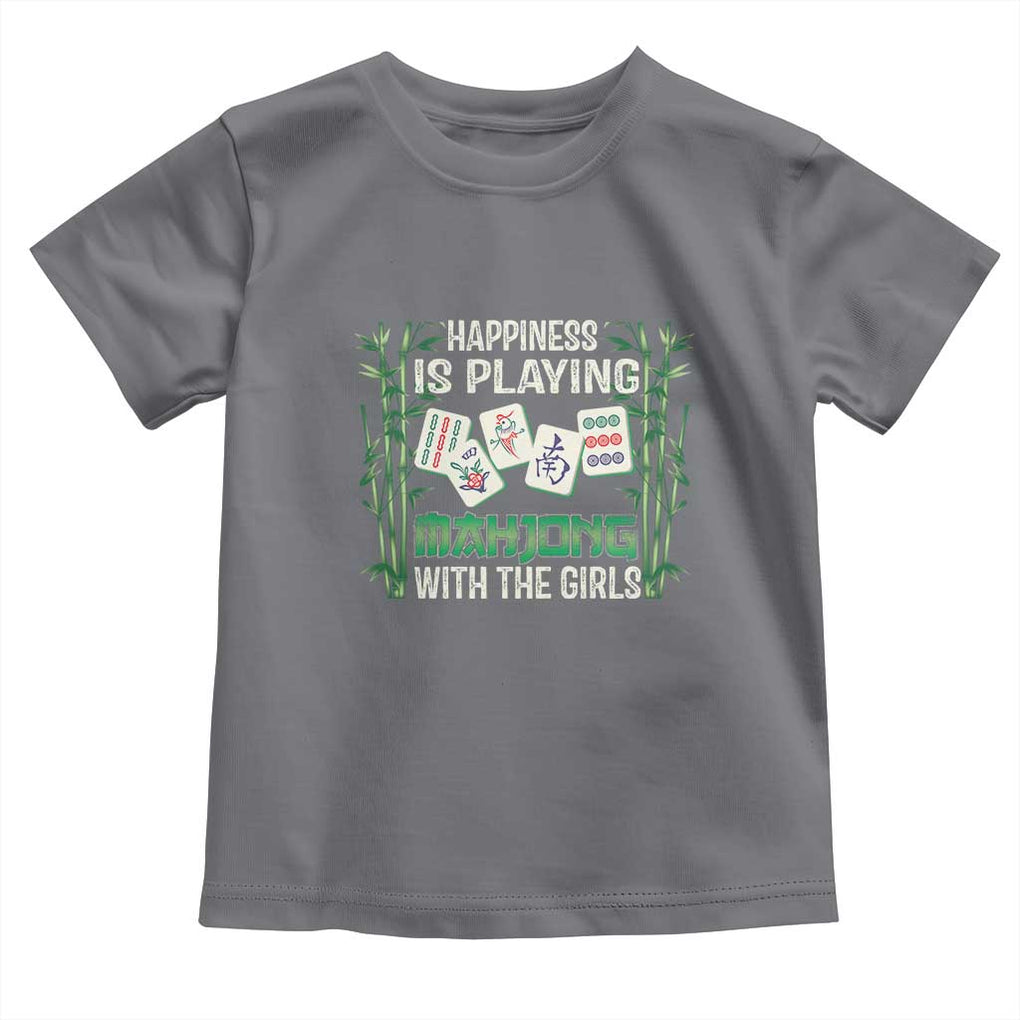 Happiness Is Playing Mahjong With The Girls Toddler T Shirt TS09 Charcoal Print Your Wear