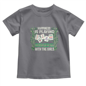 Happiness Is Playing Mahjong With The Girls Toddler T Shirt TS09 Charcoal Print Your Wear
