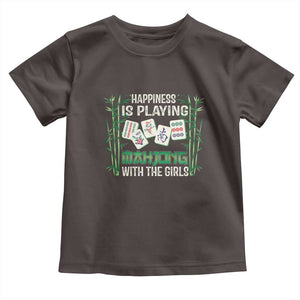 Happiness Is Playing Mahjong With The Girls Toddler T Shirt TS09 Dark Chocolate Print Your Wear