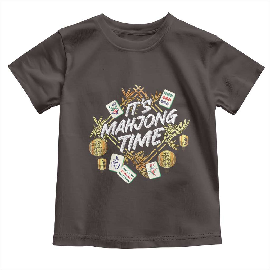 It's Mahjong Time Gambling Chinese Game Toddler T Shirt TS09 Dark Chocolate Print Your Wear