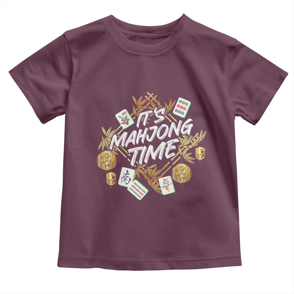 It's Mahjong Time Gambling Chinese Game Toddler T Shirt TS09 Maroon Print Your Wear