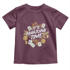 It's Mahjong Time Gambling Chinese Game Toddler T Shirt TS09 Maroon Print Your Wear