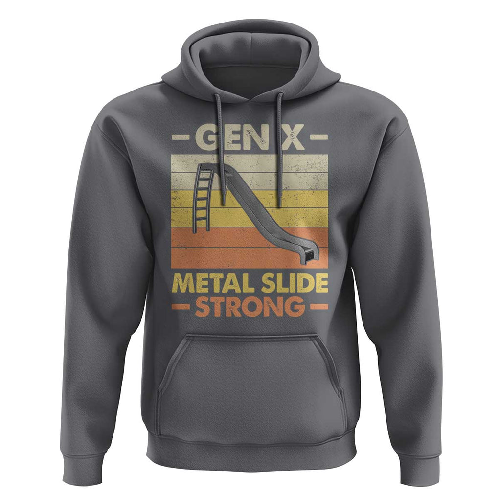 Funny Gen X Hoodie Metal Slide Strong Retro TS09 Charcoal Print Your Wear