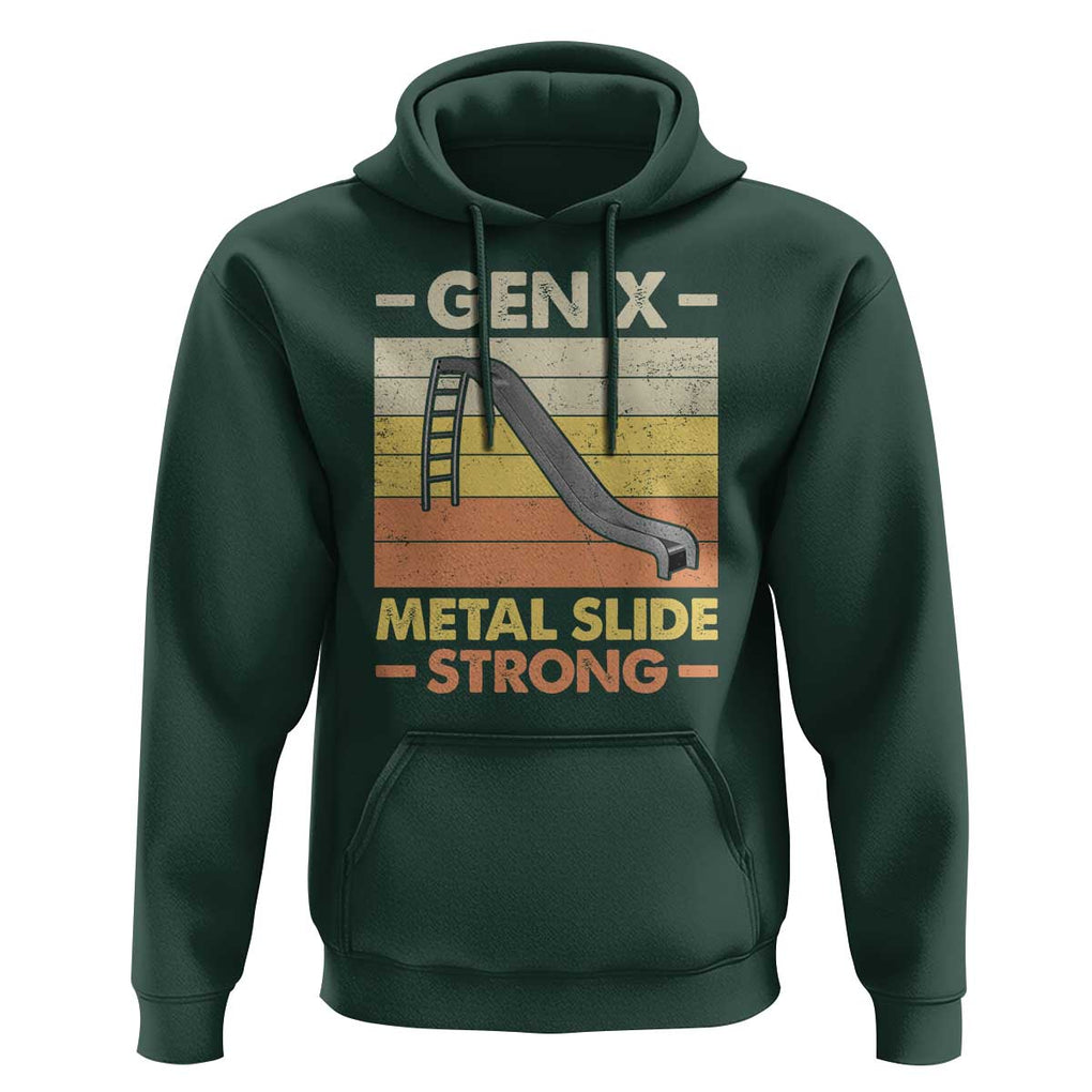 Funny Gen X Hoodie Metal Slide Strong Retro TS09 Dark Forest Green Print Your Wear