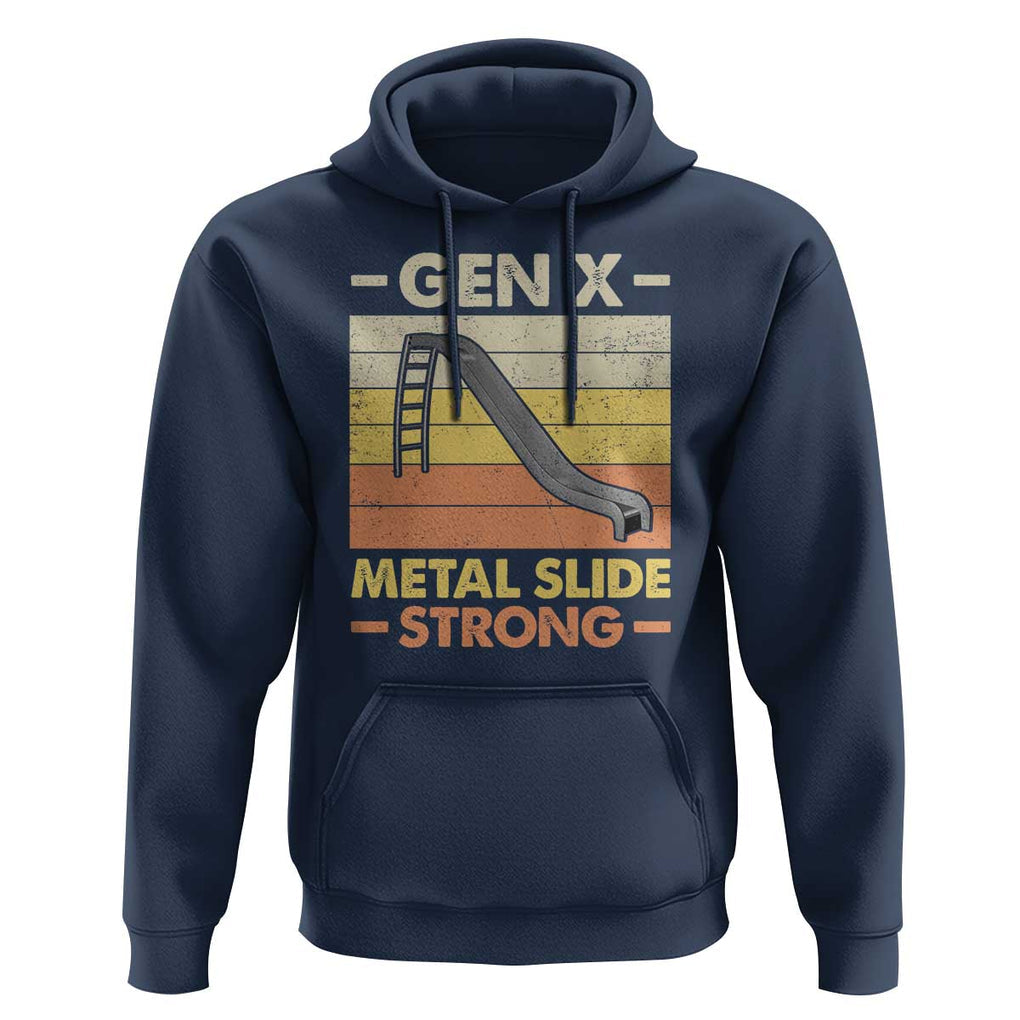 Funny Gen X Hoodie Metal Slide Strong Retro TS09 Navy Print Your Wear