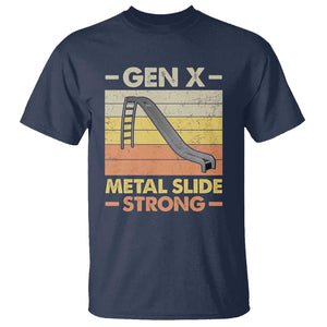 Funny Gen X T Shirt Metal Slide Strong Retro TS09 Navy Print Your Wear