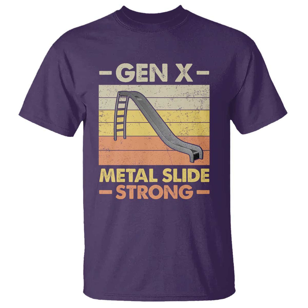 Funny Gen X T Shirt Metal Slide Strong Retro TS09 Purple Print Your Wear