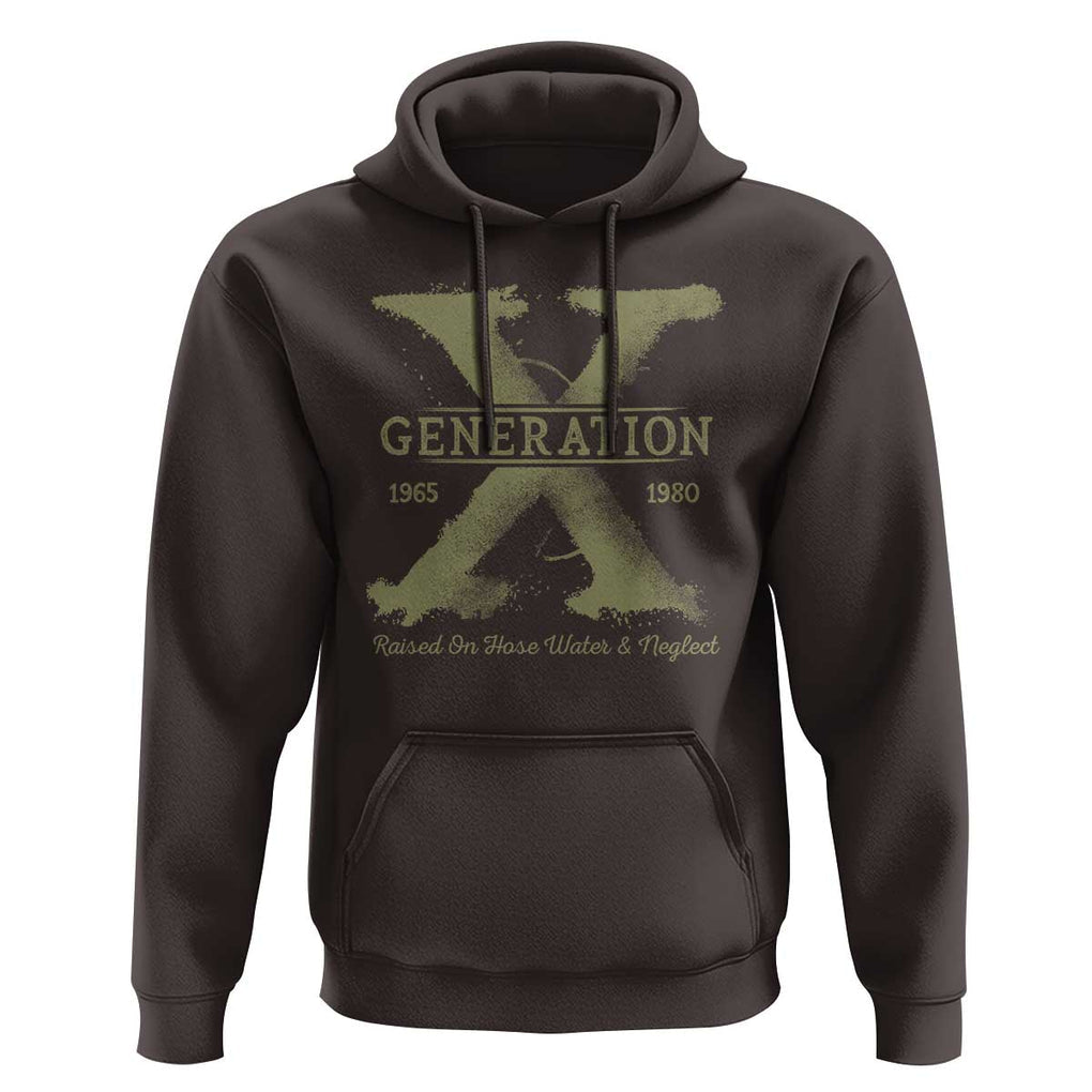 Gen X Hoodie Raised On Hose Water And Neglect TS09 Dark Chocolate Print Your Wear