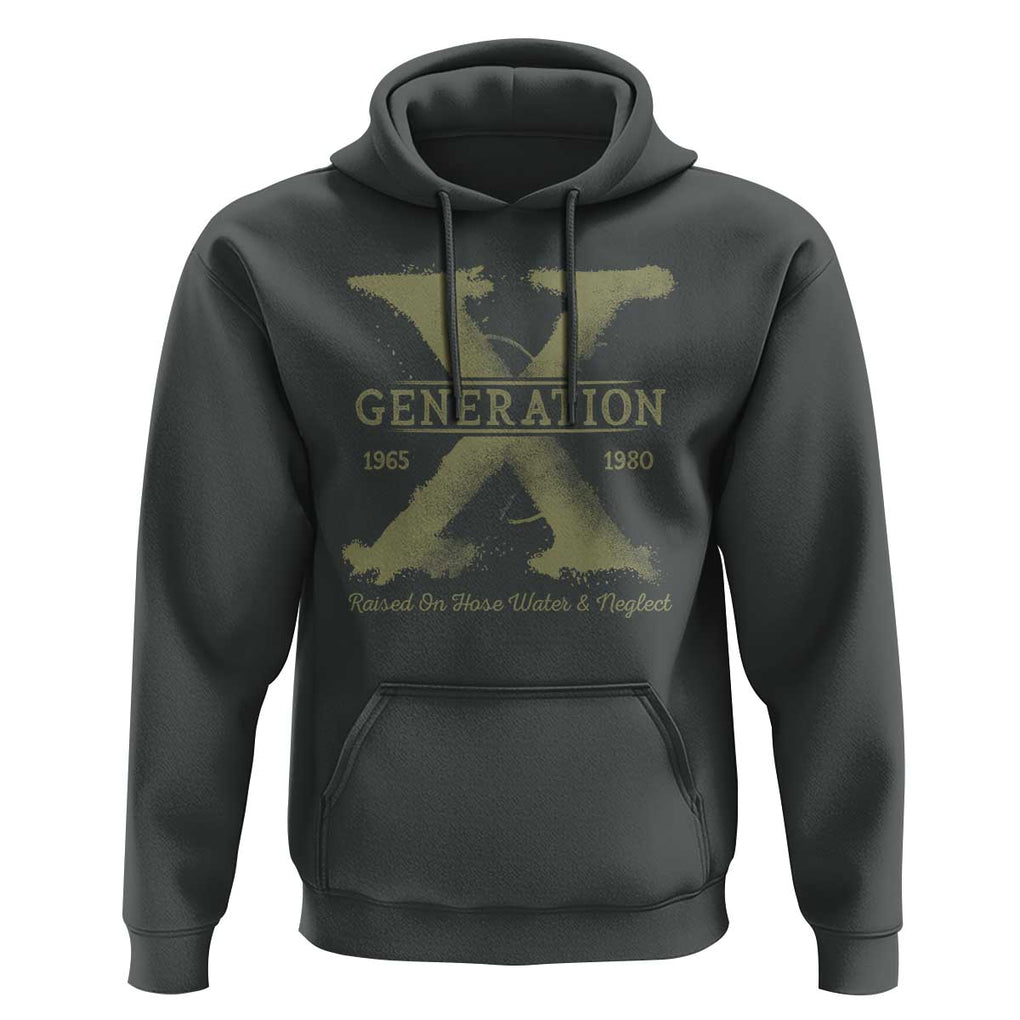 Gen X Hoodie Raised On Hose Water And Neglect TS09 Dark Heather Print Your Wear