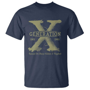 Gen X T Shirt Raised On Hose Water And Neglect TS09 Navy Print Your Wear