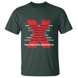 Gen X T Shirt The True Fafo Generation TS09 Dark Forest Green Print Your Wear