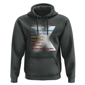 Funny Welcome To The Gen X Playground Hoodie TS09 Dark Heather Print Your Wear