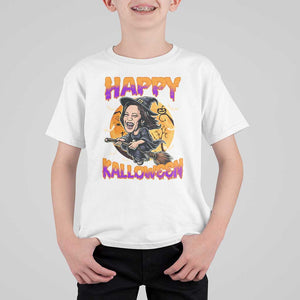 Funny Kamala Halloween T Shirt For Kid Happy Kalloween Harris Witch TS09 White Print Your Wear