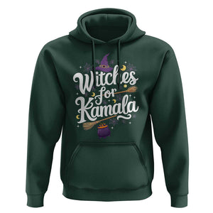 Witches For Kamala Hoodie Harris US President 2024 Halloween TS09 Dark Forest Green Print Your Wear