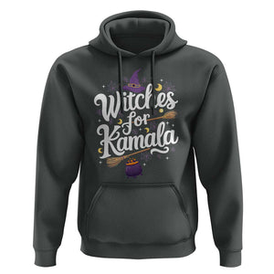 Witches For Kamala Hoodie Harris US President 2024 Halloween TS09 Dark Heather Print Your Wear