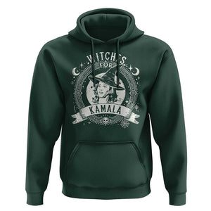 Witches For Kamala Hoodie Harris Madam President 2024 Halloween TS09 Dark Forest Green Print Your Wear