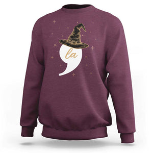 Comma La Harris Sweatshirt Kamala Halloween Witch TS09 Maroon Print Your Wear