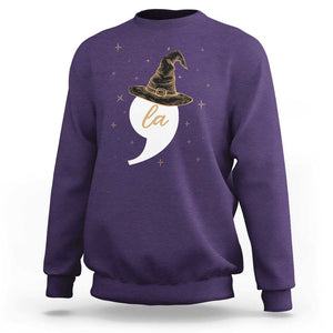 Comma La Harris Sweatshirt Kamala Halloween Witch TS09 Purple Print Your Wear