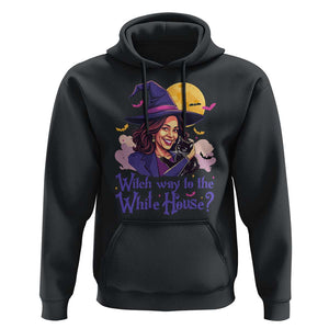 Funny Halloween Witch Kamala Hoodie Witch Way To The White House TS09 Black Print Your Wear