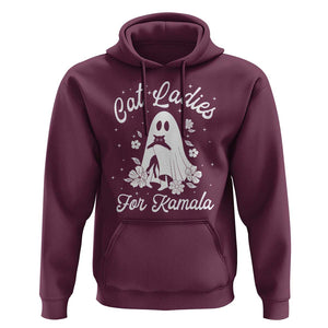 Cat Ladies For Kamala Hoodie Witch And Cats Halloween Harris 2024 TS09 Maroon Print Your Wear
