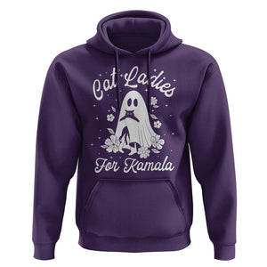 Cat Ladies For Kamala Hoodie Witch And Cats Halloween Harris 2024 TS09 Purple Print Your Wear