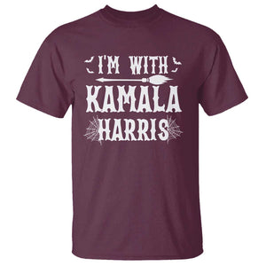 Funny Halloween Harris Costume T Shirt I'm With Kamala Couple Matching TS09 Maroon Print Your Wear