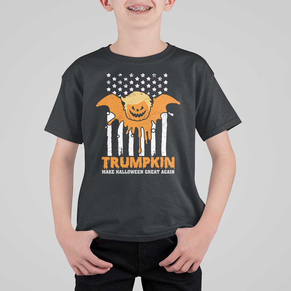 Funny Halloween Trump T Shirt For Kid Trumpkin Make Halloween Great Again Pumkin Spooky Season TS09 Black Print Your Wear
