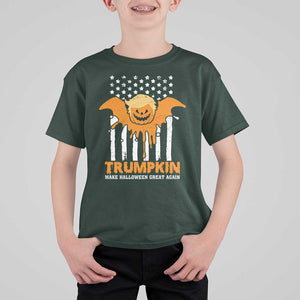 Funny Halloween Trump T Shirt For Kid Trumpkin Make Halloween Great Again Pumkin Spooky Season TS09 Dark Forest Green Print Your Wear
