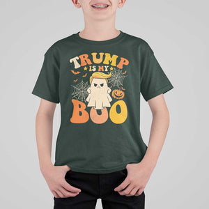 Funny Halloween Trump T Shirt For Kid Trump Is My Boo Cute Ghost TS09 Dark Forest Green Print Your Wear