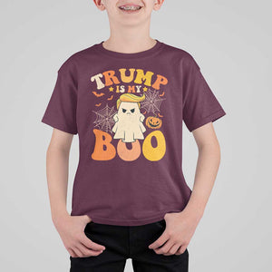 Funny Halloween Trump T Shirt For Kid Trump Is My Boo Cute Ghost TS09 Maroon Print Your Wear