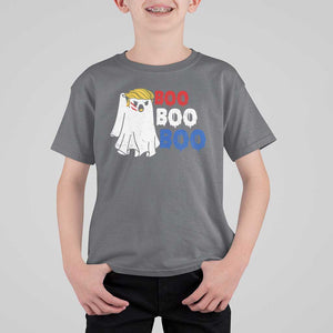 Funny Halloween Trump Fighting T Shirt For Kid Cute Ghost Raise Fist Boo Boo Boo TS09 Charcoal Print Your Wear