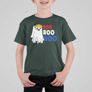 Funny Halloween Trump Fighting T Shirt For Kid Cute Ghost Raise Fist Boo Boo Boo TS09 Dark Forest Green Print Your Wear