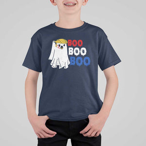 Funny Halloween Trump Fighting T Shirt For Kid Cute Ghost Raise Fist Boo Boo Boo TS09 Navy Print Your Wear