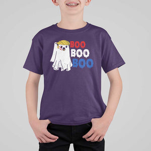 Funny Halloween Trump Fighting T Shirt For Kid Cute Ghost Raise Fist Boo Boo Boo TS09 Purple Print Your Wear