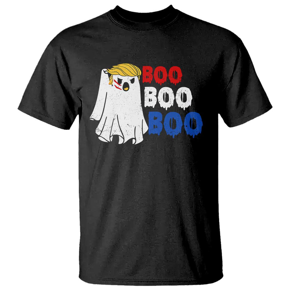 Funny Halloween Trump Fighting T Shirt Cute Ghost Raise Fist Boo Boo Boo TS09 Black Print Your Wear