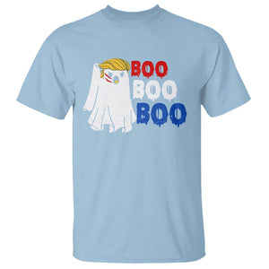 Funny Halloween Trump Fighting T Shirt Cute Ghost Raise Fist Boo Boo Boo TS09 Light Blue Print Your Wear