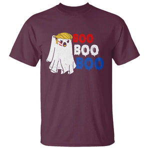 Funny Halloween Trump Fighting T Shirt Cute Ghost Raise Fist Boo Boo Boo TS09 Maroon Print Your Wear