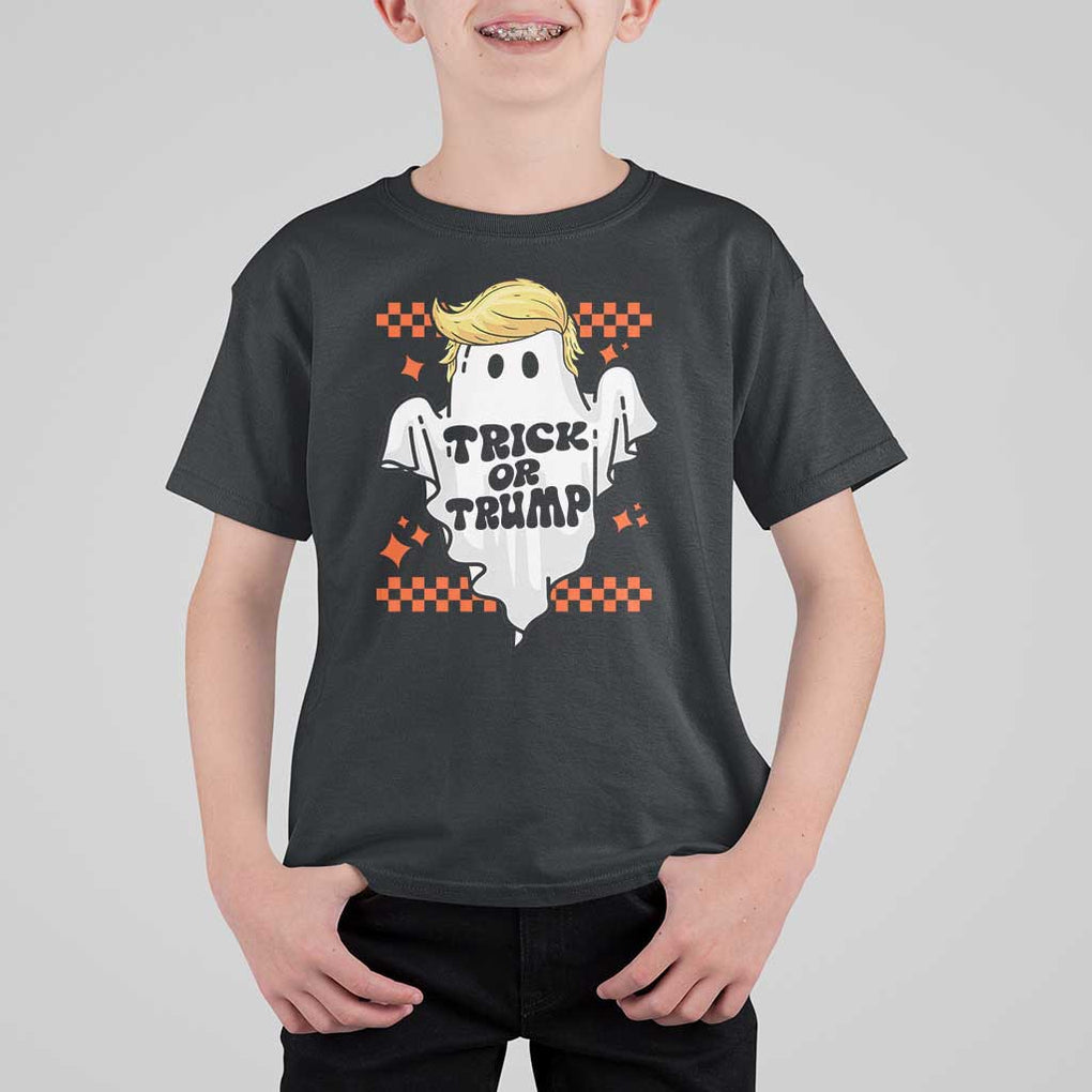 Funny Halloween Trump T Shirt For Kid Trick Or Trump Cute Ghost TS09 Black Print Your Wear