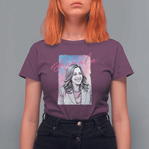 Kamala Lover T Shirt For Women Pink Blue Sky Harris For President TS09 Maroon Print Your Wear