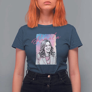 Kamala Lover T Shirt For Women Pink Blue Sky Harris For President TS09 Navy Print Your Wear