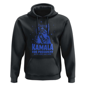 Kamala For President 2024 Hoodie With Love And Hope Cute Cat TS09 Black Print Your Wear