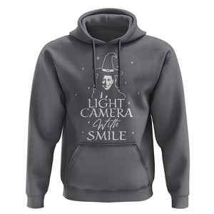 Funny Halloween Witch Kamala Hoodie Light Camera Witch Smile Harris 2024 TS09 Charcoal Print Your Wear