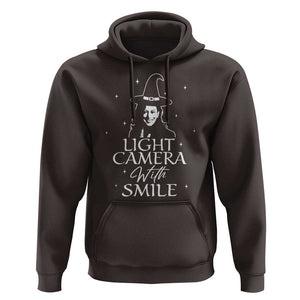 Funny Halloween Witch Kamala Hoodie Light Camera Witch Smile Harris 2024 TS09 Dark Chocolate Print Your Wear