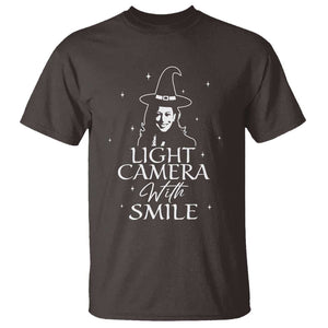 Funny Halloween Witch Kamala T Shirt Light Camera Witch Smile Harris 2024 TS09 Dark Chocolate Print Your Wear