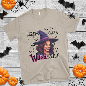Funny Halloween Witch Harris T Shirt Light Camera Witch Smile Kamala Support TS09 Sand Print Your Wear