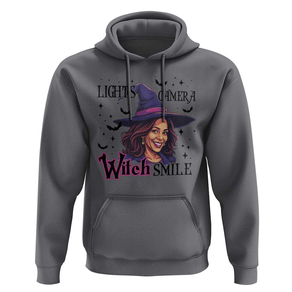 Funny Halloween Witch Harris Hoodie Light Camera Witch Smile Kamala Support TS09 Charcoal Print Your Wear
