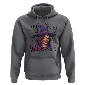 Funny Halloween Witch Harris Hoodie Light Camera Witch Smile Kamala Support TS09 Charcoal Print Your Wear