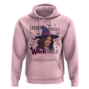 Funny Halloween Witch Harris Hoodie Light Camera Witch Smile Kamala Support TS09 Light Pink Print Your Wear