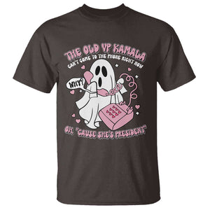 Funny Halloween Harris T Shirt The Old VP Kamala Can't Come To The Phone TS09 Dark Chocolate Print Your Wear